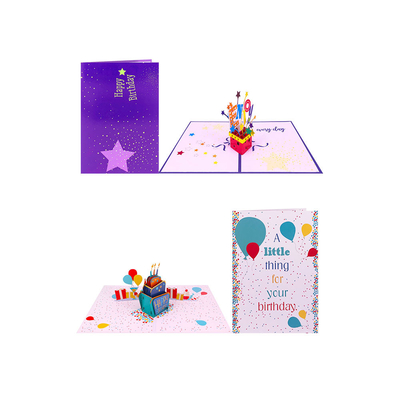 벌충 프린팅 3D 팝업 생일 카드, 3D 주년 카드 148×210mm 사이즈